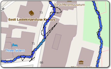 Filtered pedestrian GPS track